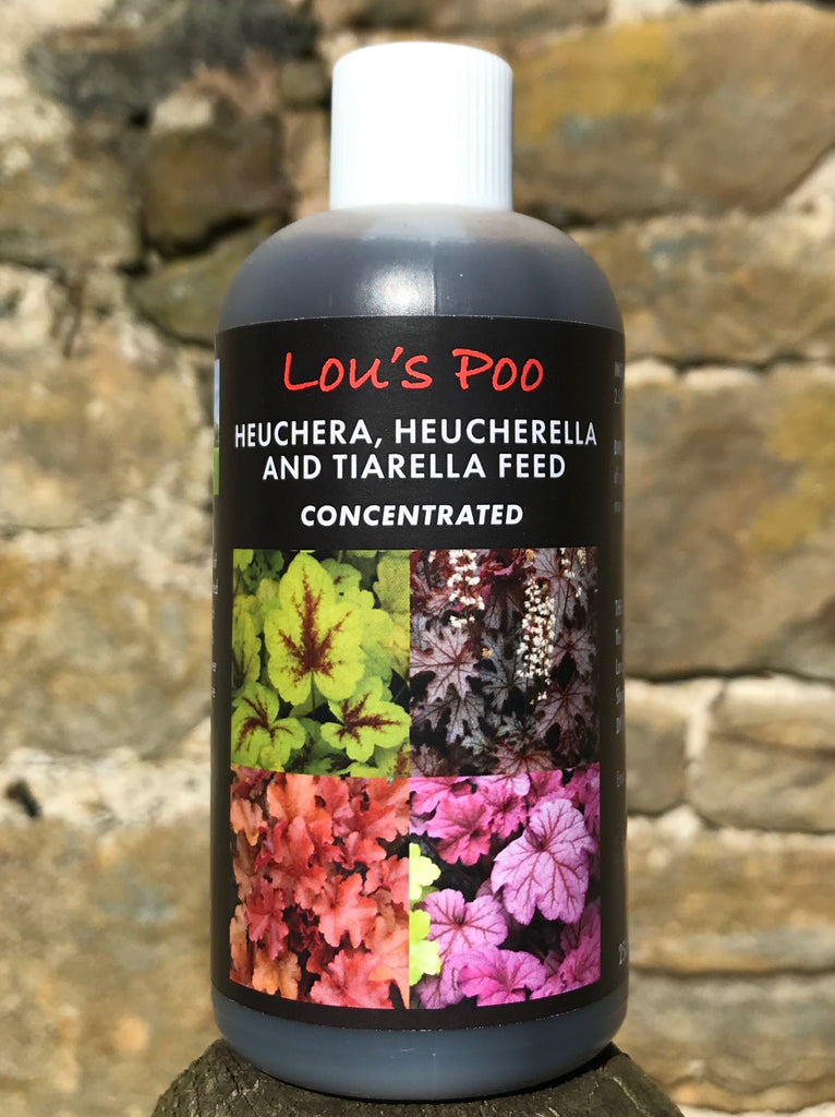 Lou's Poo Heuchera, Heucherella and Tiarella Plant Feed Concentrate.